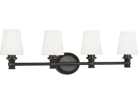 Visual Comfort Studio Xavierre 4-Light Aged Iron Black Vanity Light