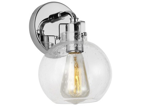 Visual Comfort Studio Clara 1-Light Polished Nickel Textured Black Wall Sconce