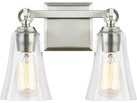 Visual Comfort Studio Monterro 2-Light Satin Nickel Vanity Light