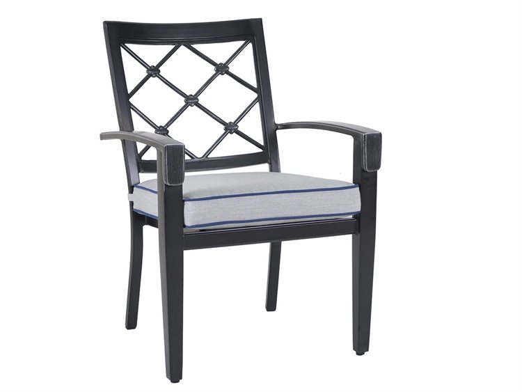 Veranda Classics Bella Cast Aluminum Glossy Black Dining Arm Chair Price Includes 4 Packs Ver85c0120s011