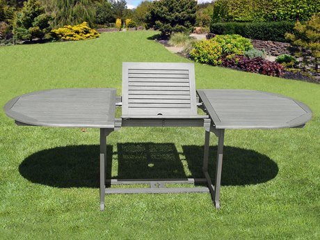 Vifah Renaissance Eco-friendly Hand-scraped Hardwood Oval Extention Garden Table
