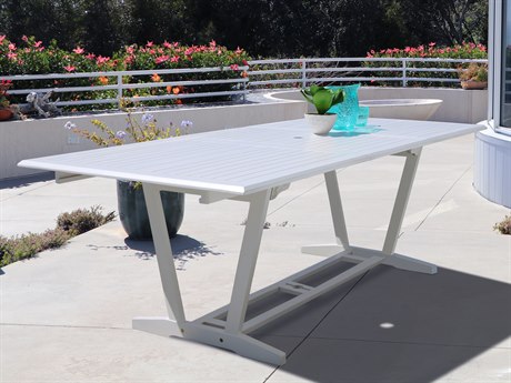 Vifah Bradley Eco-friendly White Hardwood Rectangular Extention Garden Table