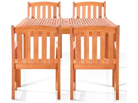 Vifah Eucalyptus Wood Coolidge Four-Seater Dining Set