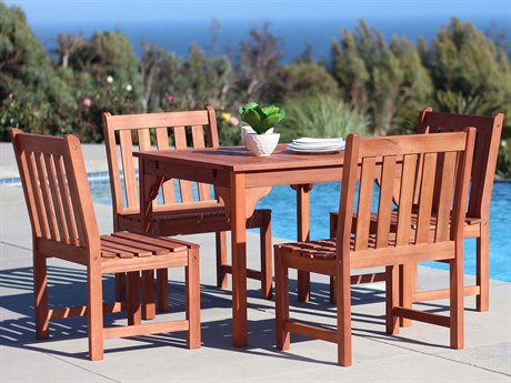 Vifah Malibu Eco-friendly 5-piece Hardwood Dining Set with Rectangle Table and Armless Chairs