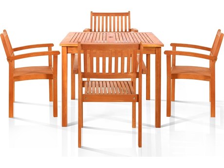 Vifah Eucalyptus Wood Hardwick Dining Set