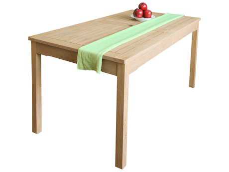 Vifah Beverly Outdoor Garden Classic 59 x 31 Rectangular Acacia Hardwood Table