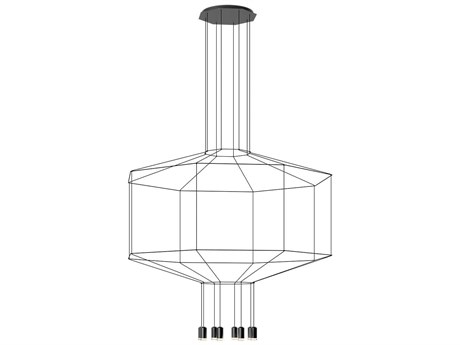 Vibia Wireflow 8-Light Black Geometric Pendant