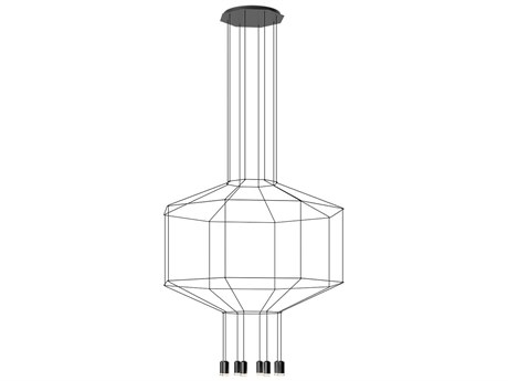 Vibia Wireflow 8-Light Black Geometric Pendant