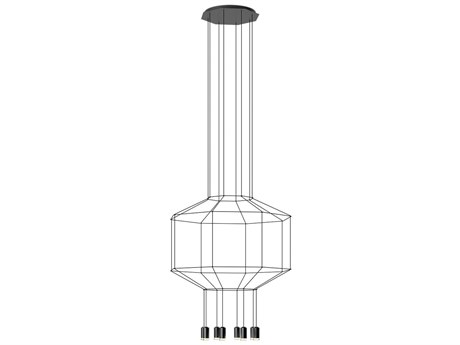 Vibia Wireflow 8-Light Black Geometric Pendant