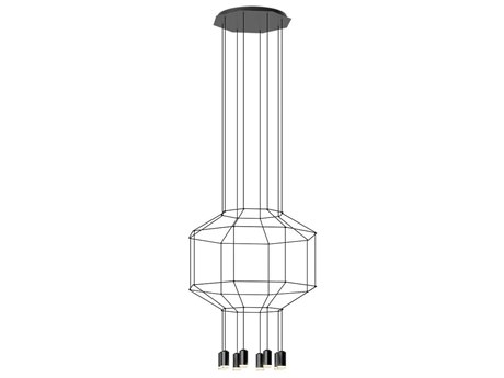 Vibia Wireflow 8-Light Black Geometric Pendant