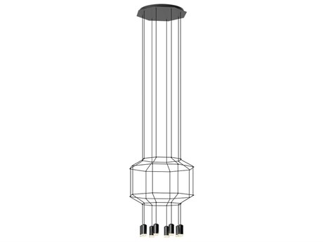 Vibia Wireflow 8-Light Black Geometric Pendant