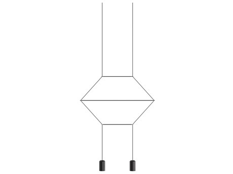 Vibia Wireflow 2-Light Black Geometric Pendant