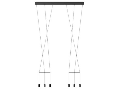 Vibia Wireflow 6-Light Black Geometric Island Pendant