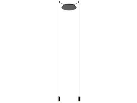 Vibia Wireflow 2-Light Black Cylinder Mini Pendant
