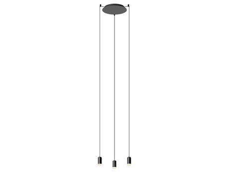 Vibia Wireflow 3-Light Black Cylinder Mini Pendant