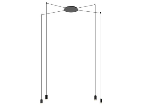 Vibia Wireflow 4-Light Black Cylinder Pendant