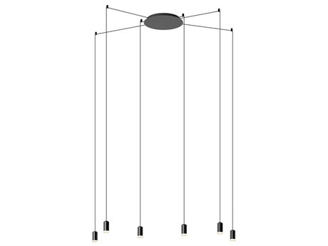 Vibia Wireflow 6-Light Black Cylinder Pendant