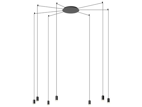 Vibia Wireflow 7-Light Black Cylinder Pendant
