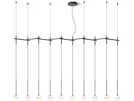 Vibia Algorithm 10-Light Graphite Gray Linear Island Pendant