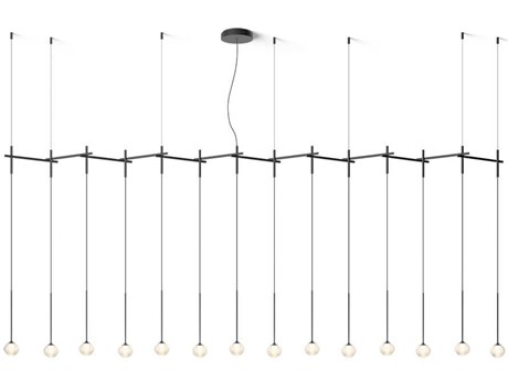 Vibia Algorithm 14-Light Graphite Gray Linear Island Pendant