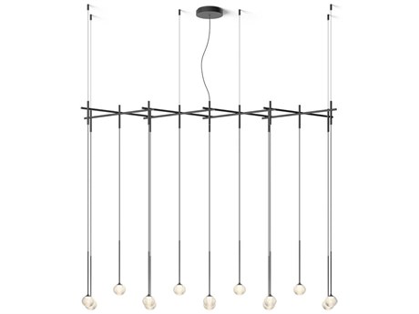 Vibia Algorithm 14-Light Graphite Gray Linear Island Pendant