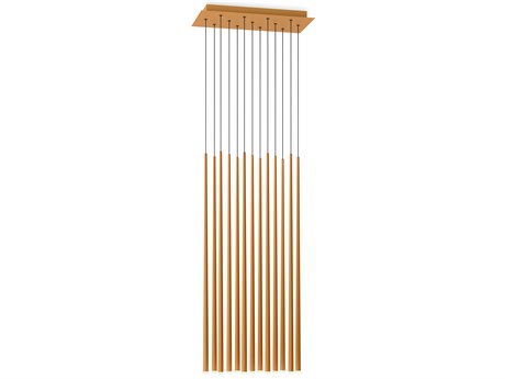 Vibia Slim Ocre Orange Linear Island Pendant
