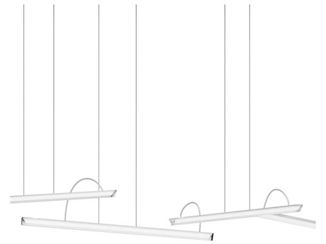 Vibia Halo Lineal 6-Light White Linear Island Pendant