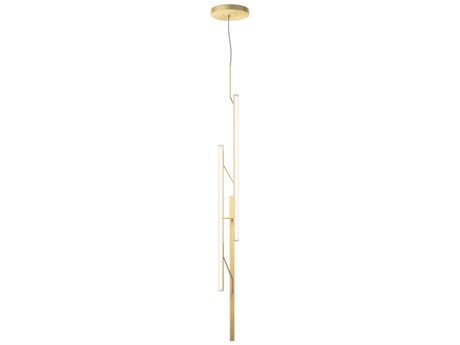 Vibia Halo Jewel 3-Light Gold Linear Mini Pendant