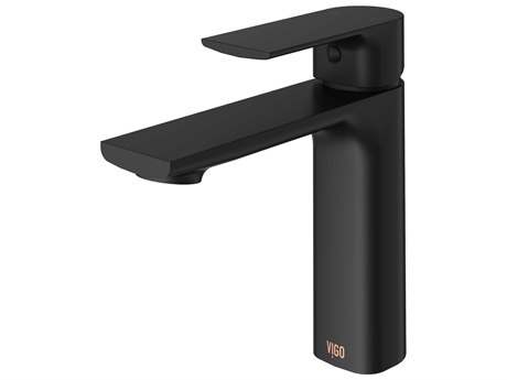 Vigo Davidson Matte Black 1-Handle Vessel Bathroom Faucet