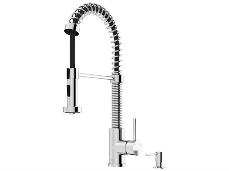 Vigo Edison Single Handle Pull-Down Sprayer Kitchen Faucet with Soap Dispenser