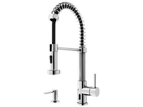 Vigo Edison Single Handle Pull-Down Sprayer Kitchen Faucet with Soap Dispenser and Touchless Sensor