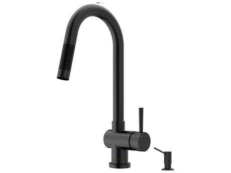 Vigo Gramercy Single Handle Pull-Down Spout Kitchen Faucet with Soap Dispenser