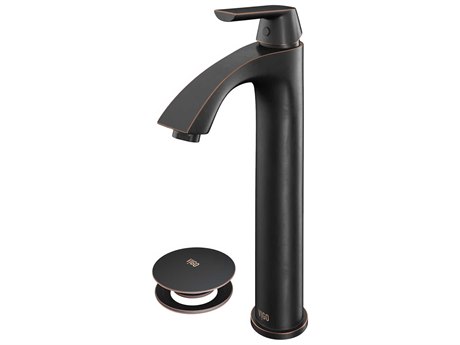 Vigo Linus Antique Rubbed Bronze 1-Handle Vessel Bathroom Faucet with Pop-Up Drain