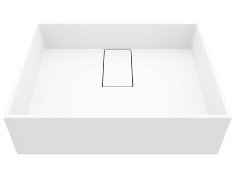 Vigo Bryant Modern White Matte Stone Rectangular Vessel Bathroom Sink