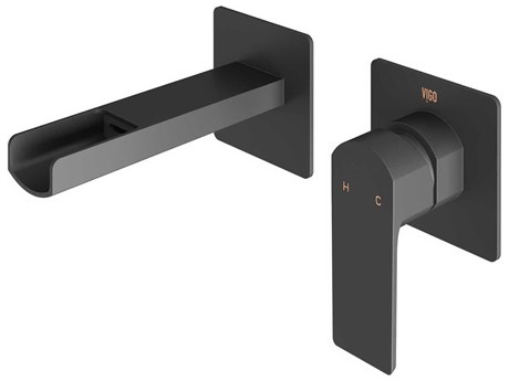 Vigo Atticus Matte Black 1-Handle Wall-Mount Bathroom Sink Faucet