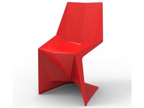Vondom Outdoor Voxel Red Matte Resin Dining Chair (Set of 4)