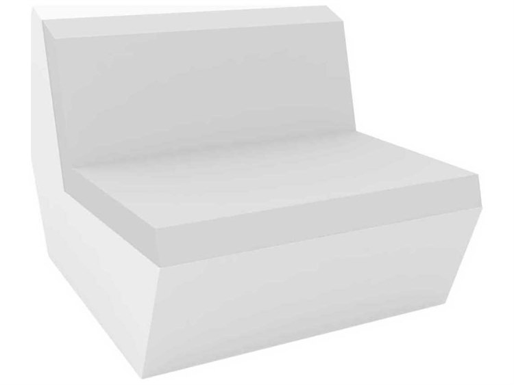 Vondom Outdoor Faz White Matte Resin Cushion Armless Modular Chair
