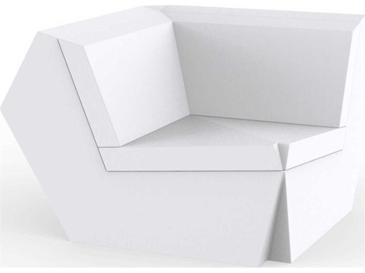 Vondom Outdoor Faz White Matte Resin Cushion Modular Corner Chair