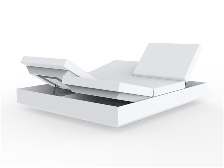 Vondom Outdoor Vela White Matte Resin Cushion Lounge Bed