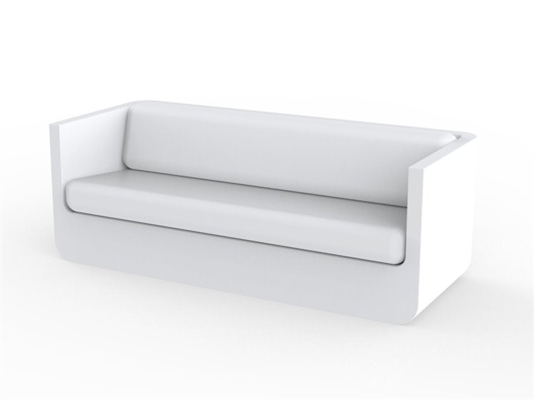 Vondom Outdoor Ulm White Matte Resin Cushion Sofa