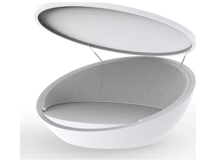 Vondom Outdoor Ulm White Polypropylene Daybed with Folding Canopy