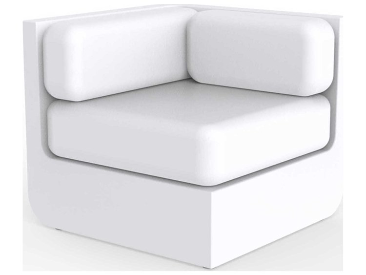 Vondom Outdoor Ulm White Matte Resin Cushion Modular Corner Chair