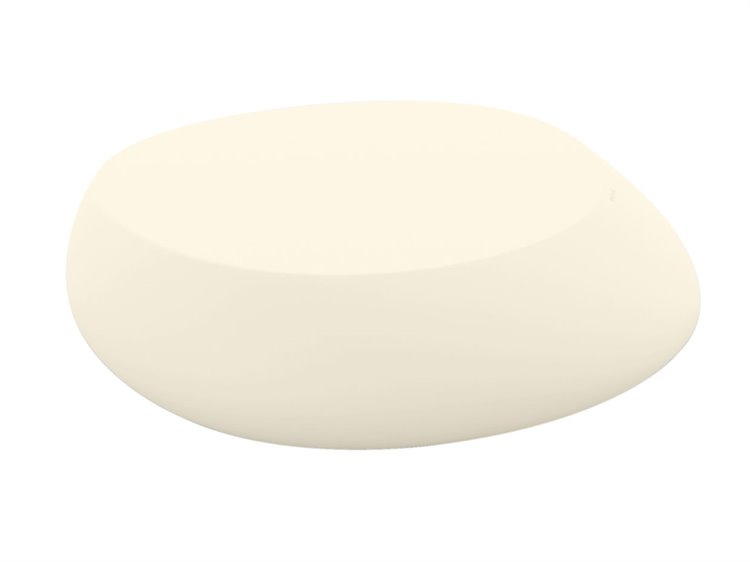Vondom Outdoor Stone Ecru Matte Resin Round Coffee Table