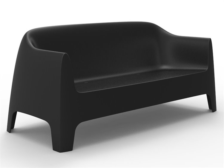 Vondom Outdoor Solid Black Matte Resin Sofa