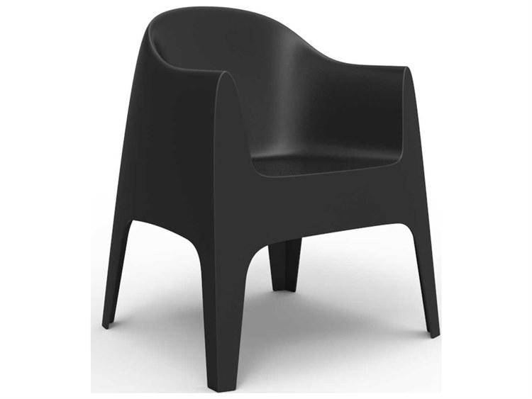 Vondom Outdoor Solid Black Matte Resin Dining Chair Set of 4
