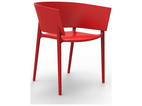 Vondom Outdoor Africa Red Matte Resin Dining Chair (Set of 4)