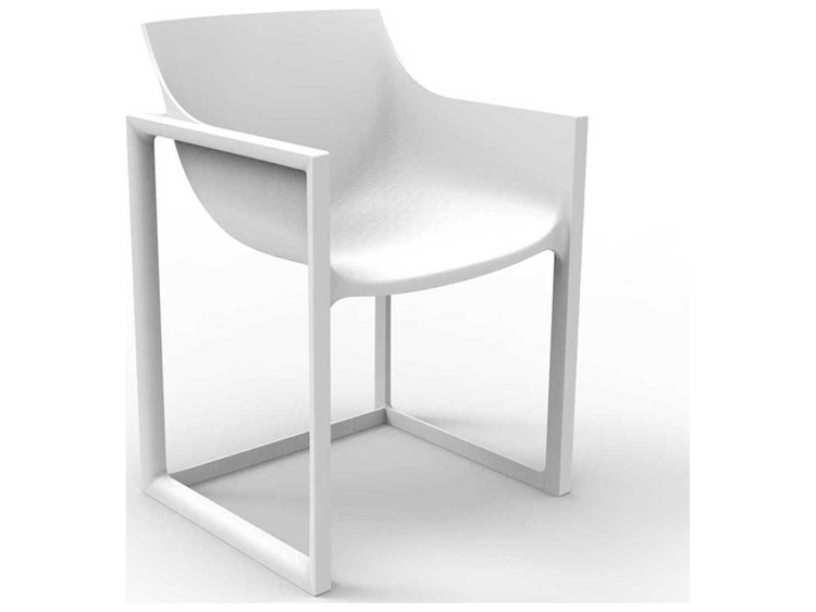 Vondom Outdoor Wall Street White Matte Resin Dining Chair Set of 2
