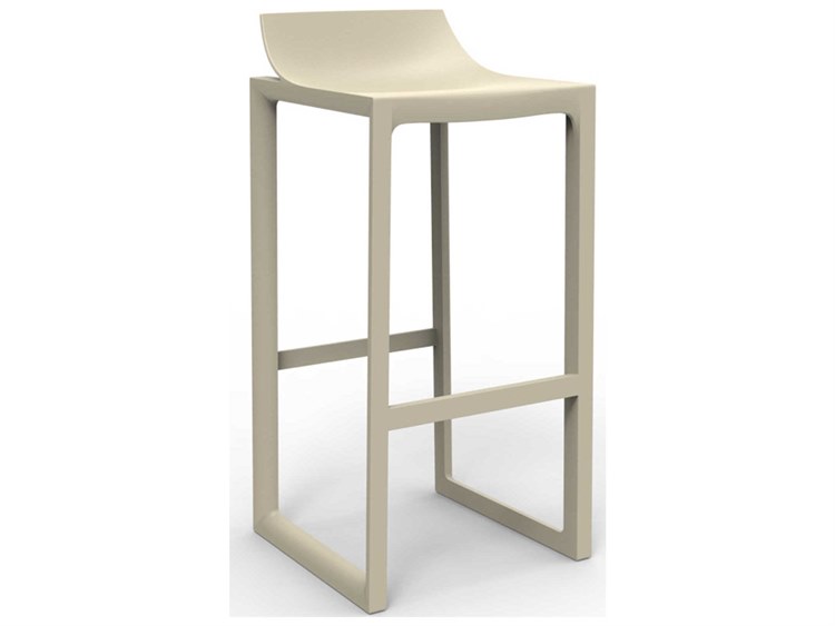 Vondom Outdoor Wall Street Ecru Matte Resin Bar Stool Set of 2