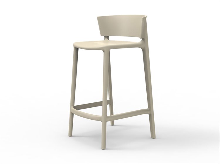 Vondom Outdoor Africa Ecru Matte Resin Counter Stool Set of 4