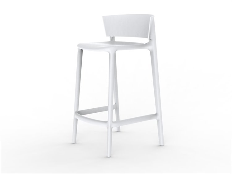 Vondom Outdoor Africa White Matte Resin Counter Stool Set of 4